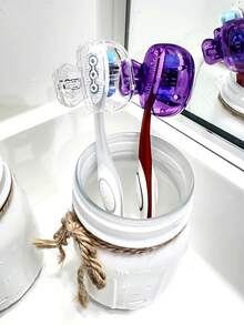 1pc/3pcs/5pcs Stylish Mini Cartoon Portable Travel Toothbrush Head Protector Case, Toothbrush Head Cover Storage Box, Keeps Your Toothbrush Clean During Trips, Dust-Proof Toothbrush Head Protective Box, Fits Most Manual & Electric Toothbrushes, Suitable For Bathroom, Gym, Travel, Vacation, Yacht, Beach, Outdoor Camping, Dorm