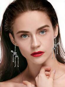 Punk Halloween Earrings For Women, Spooky Skull Skeleton Dangle Earrings For Women, Drop Earring,Scary Halloween Party Earring For Halloween Accessories