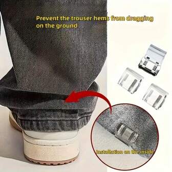 2/4/6/10/20/30件隐形裤腿夹，用于缩短裤腿，防止拖拽，隐形无缝裤腿闭合装置，防止裤子拖地，适用于牛仔裤和长裤，防水，便携，耐用