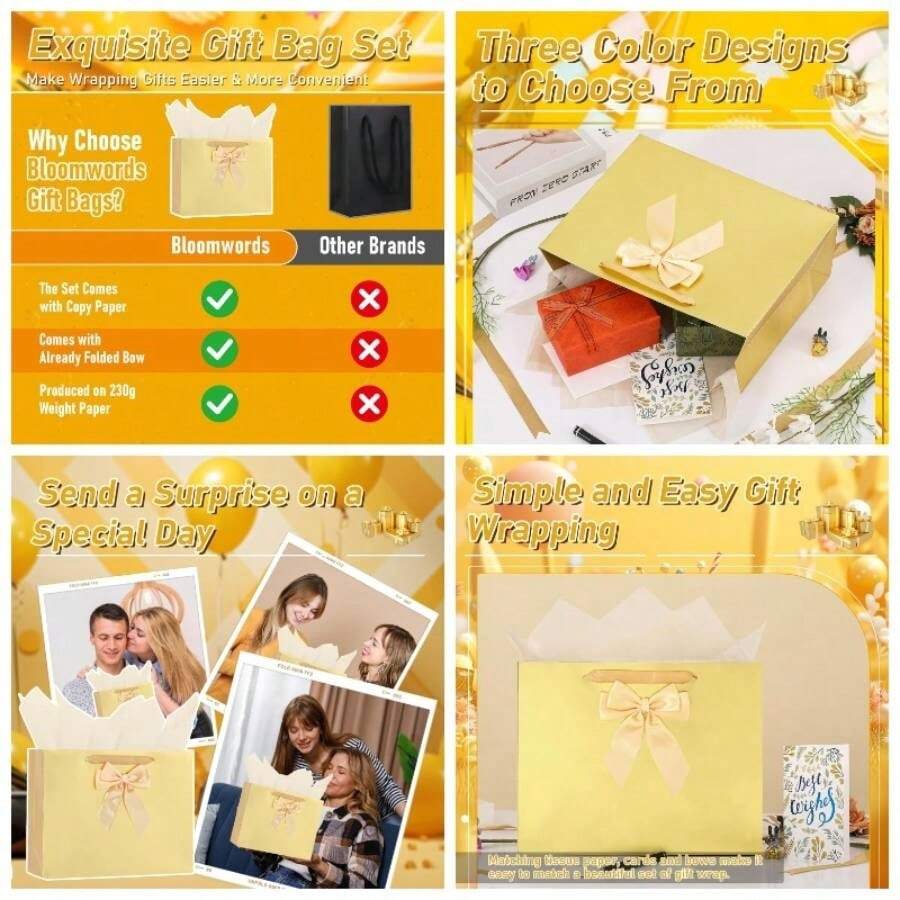 13 Motheru2019s Day Bags With Card Tissue Flower - Birthdays, Valentineu2019s, Weddings, Anniversaries, Kit Includes Card And Tissue Paper Red, 1 Piece