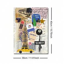 1 Stück ungerahmtes New York City Vintage Preppy Wandkunstposter, Retro-Zeitungsdruck Y2K Leinwanddruck, minimalistisches ästhetisches Dekor Gemälde für Studentenwohnheim, Wohnzimmer, Schlafzimmer, moderne Heimdekoration