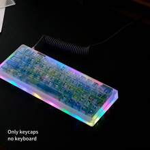 122 teclas Teclas de perfil Cherry de alta calidad con diseño de estanque de loto a la luz de la luna, acabado mate en ABS, compatibles con interruptores mecánicos MX, adecuadas para teclados mecánicos de 61/64/75/87 teclas - Luz de luna sobre el estanque de lotos - Ver 4