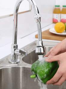 1pc Creative 360 °   Rotatable Faucet Extender With 2 Modes-Longer, Spin, Splash-Proof Nozzle For Upgraded Kitchen Water Saving!,Kitchen,Summer Beach Party,Food,Camping,Organizer,Room Decor,Kitchen Items. - Silver - View 7