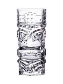 Pahar Tiki transparent, 1 buc - 450 ml - Perfect pentru cocktailuri exotice, limonadă, ceai cu gheață, băuturi mixte - Exotic Zombie, rom, Mai Tai, Colada, Punch, Hurricane, articole de bar