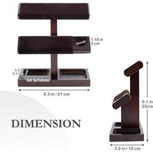 ProCase Wood Watch Display Stand Holder For Men Wristwatch Tower With TBar Design Hanging Rack Wooden Wrist Watch Tree 2 Tiers Darkbrown