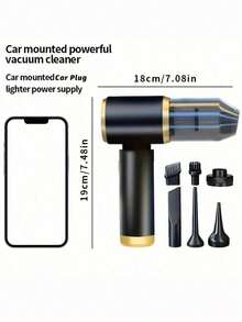 This Car Vacuum Cleaner Gift Set Includes A 6000pa Vacuum Cleaner And 7 Different Accessories. This Powerful Wireless Vacuum Cleaner Can Be Used In Your Car Or Home. It Has Powerful Suction And Protection Features, A Powerful Battery, And High Suction. - Multicolor - View 12