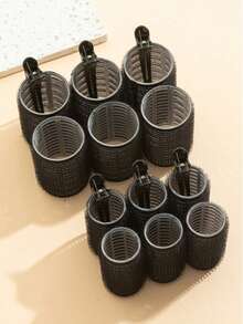 18 件/套大号卷发器带夹子，自夹式卷发器，适合长发/中发/短发和刘海，DIY 卷发工具（包括 12 个卷发管 + 6 个夹子） - 彩色 - 查看 2