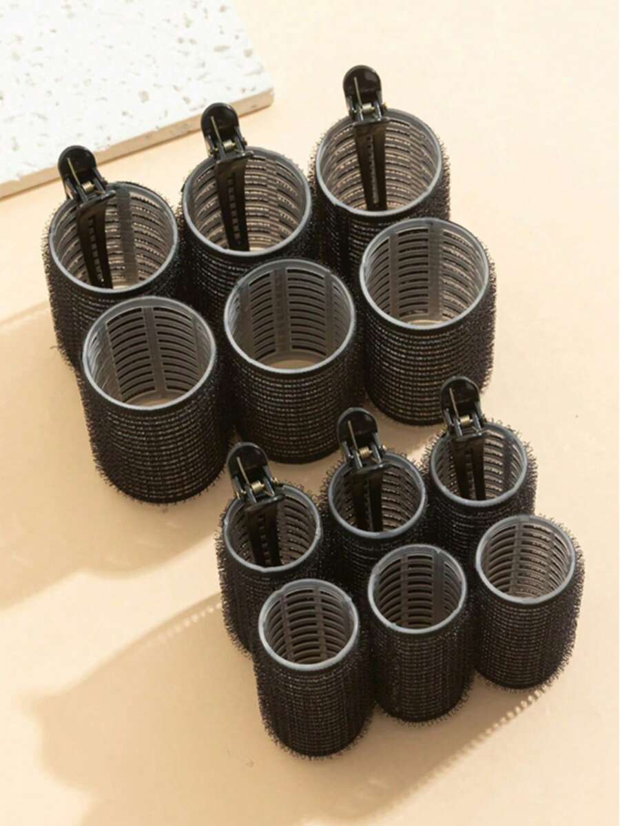 18 件/套大号卷发器带夹子，自夹式卷发器，适合长发/中发/短发和刘海，DIY 卷发工具（包括 12 个卷发管 + 6 个夹子）