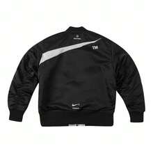 Nike Sportswear Swoosh Therma FIT Reversible Loose Woven Flight Jacket, Unisex DD6056-010 - Black - View 5