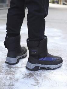 AFBB Botas de nieve para niños, zapatos de nieve de invierno cálidos para niños, impermeables y antideslizantes para adolescentes, botas de felpa gruesa para niñas y niñas, zapatos cálidos para exteriores para niños, adecuados para clima frío, caminar, acampar, senderismo y esquiar. La abertura lateral con facilita ponerse y quitarse estas botas de nieve. La suela texturizada proporciona tracción antideslizante.