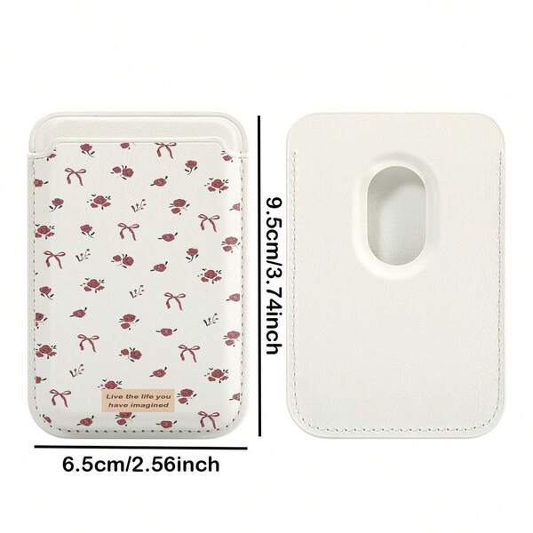 1pc Butterfly & Flower Pattern Black/White/Silver/Brown/Pink PU Leather Wallet Card Holder Magnetic Phone Case Compatible With IPhone 17/16/15/14/13/12/11, Magnetic Wallet Card Holder Phone Accessory