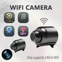 1个/2个迷你智能高清摄像头，家用安防摄像头 - 便携式，仅支持2.4G WiFi，USB供电（无电池），可通过手机APP远程监控，安装简便，支持视频录制和移动侦测，适用于室内/室外婴儿、宠物、老人监护/保姆摄像头/录像/取证