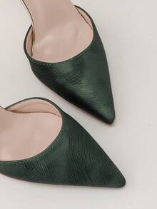 Fashionable Metallic Floral Stiletto High Heel Pointed Toe One-Strap Sandals, Sexy & Luxurious Women Dress Shoes