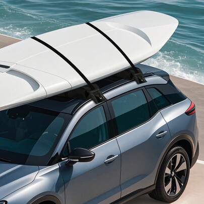 Soft Roof Rack Pads, 33-Inch Universal Car Roof Rack Pad, 176LBS Load Capacity Luggage Kayak Carrier With 2 Tie-Down Straps And Portable Storage Bag For SU P Canoe Snowboard Paddle Board