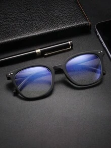 1副男士经典方形“返校季”黑色眼镜，透明镜片，适用于电脑、电视、游戏、智能手机等，保护眼睛免受视觉疲劳。 - 彩色 - 查看 7