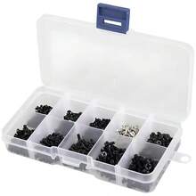 250pcs/500pcs Small Computer Screws Assortment Kit, Black Tiny Eyeglass Screws M2 M2.5 M3, PC & Laptop SSD Hard Drive CPU Cooler Screw, M.2 Electronic Screw Set. - Black - View 4