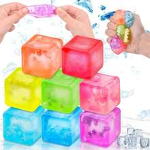 1pc Sensory Squeeze Cube Toys - Stress Cube Ooze Stress Ball, A Handheld Desktop Toy To Relieve Anxiety Anytime, Suitable For Classroom, Outdoor, Office Stress Relief, Perfect For Desktop Decor, Classroom Rewards, Party Favors And Holiday Gifts! - Multicolor - View 9