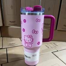 NEW Sanrio Sanrio Hello Kitty 40oz Vacuum Insulated Tumbler Stainless Steel Insulated Water Bottle Vacuum Thermal Flask For Women Men For Cold Hot Cup - Multicolor - View 11