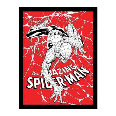 Marvel Spider Web Framed Poster (Red/White/Black) - 100% Mixed - (PM8547)