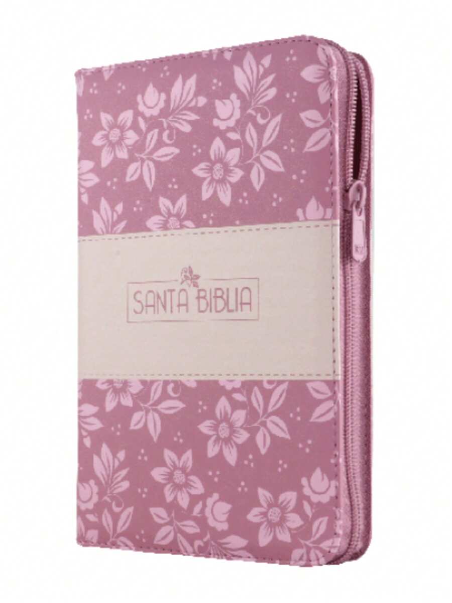 Biblia Reina Valera 1960 Mediana Letra Grande Imitación Piel Rosa Código QR - Libro único - Ver 1