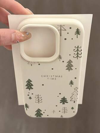 1 件时尚个性化圣诞树图案乳白色大孔液体直边大孔防指纹手机壳兼容 16 ProMax/16/16 Pro/16 Plus/11/15/15 Pro/15 ProMax/12/13/14 ProMax/XS/XR/11 Pro/11 ProMax/12 Pro/12 ProMax/13 Pro/13 ProMax/7 Plus/14 Pro/14 ProMax/14 Plus/7 Plus/8 Plus/8/SE2 软壳