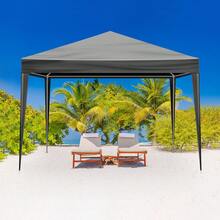10'x10' Gazebo Waterproof Outdoor Canopy Patio Tent Party Tent For Wedding BBQ Cater, Black - 預設 - 查看 2