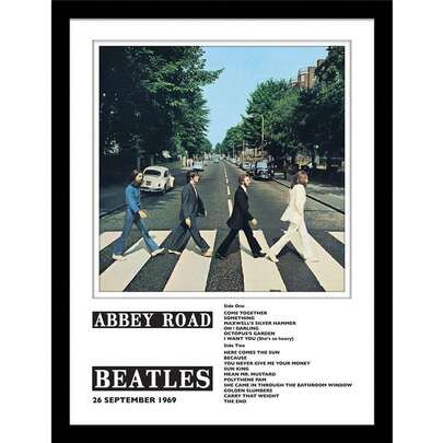 The Beatles Abbey Road Framed Print (White/Black) - 100% Mixed - (PM10352)