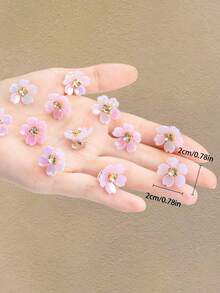 20pcs/Set Pink Flower Rhinestone Hair Clips, Essential For Wedding Season - Suitable For Girls And Women, Delicate Flower Design With Sparkling Rhinestone Accents, Radiant And Charming Luster, Compact And Elegant Size Perfect For Daily Outings, Gatherings, Photoshoots, And Wedding Parties, Cute Accessories, Looks Of Party