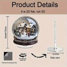 2D Flat, 360° Rotating Snow Globe With Enchanting Winter Forest Scene, Delicate Snowflakes And Warm Lighting - Polyester, No Electricity Required - Suitable For Holiday Home Decor Or Unique Gift, Snow Globe Christmas Decoration, Holiday Room Decor, Classic Decorative Style, 2D Flat