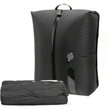 Travel Compression Bags, Reusable Zipper Vacuum Storage Bags, Space-Saving Luggage Organization Essentials - màu đen - Xem 1