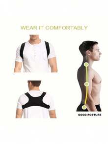 1pc Invisible Fall Winter Corrective Back Brace, Posture Corrector, Fixing Strap, For Men, Adults, Sports And Outdoor Accessories, Assistive Training Tool To Correct And Prevent Hunchback Christmas Thanksgiving New Years Holiday Gifts Gym Accessories Looks Of Party Season Picks