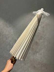 Paraguas de bambú blanco para decoración fiestas bodas estilo chino accesorio event decorativo fotografía tradicional accesorio mesa artesanía - Blanco - Ver 3