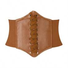 1 europäischer und amerikanischer modischer elastischer Bund für Frauen, hochwertiger und vielseitiger dekorativer Gürtel, schwarzer Bund, außen getragen Lolita-Bund Frauen Korsettgürtel für Kleider, Taillenformer zur Taillenschlankung und Bauchkontrolle Halloween Kostüm