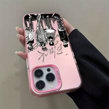 Funda de teléfono con diseño de anime Otsutsutsu para iPhone 16 15 14 13 12 11 Pro Max X XR XSMAX 8 7 Plus, con acabado mate antideslizante en la parte trasera - Negro transparente - Ver 4