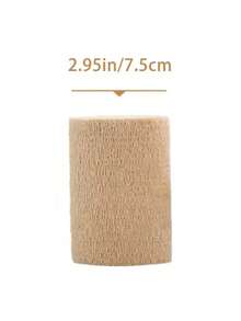 4 Rolls Medical Adhesive Bandages, Elastic Breathable Sports Self-Adhesive Tape, Beige Finger Wrap Bandages, Suitable For Wrist, Ankle, First Aid - Multicolor - View 8