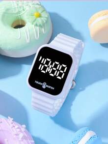 1pc Fashion LED Electronic Watch For Children & Teenagers, Displays Time & Date, Suitable As Back To School Or Christmas Gift For Girls & Boys