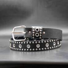 1pc Women's Belt Fashionable Rivet Belt Needle Buckle Belt Street Punk HipHop Style Y2K Belt Paired With Skirt Jeans Belts