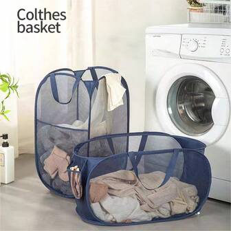 1pc Foldable Laundry Basket - Dirty Clothes Storage Basket, Lightweight Portable Toy/Clothes/Miscellaneous Storage Bin, 36*36*58cm Large Capacity Dirty Clothes Hamper