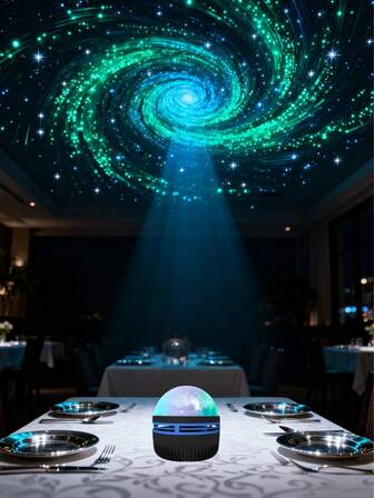 1pc Creative USB Powered Starry Sky Projection Lamp - Multifunctional RGB Lighting For Living Room, Kitchen, Dining Room, Bar, Bedroom, Etc. - Decorative Night Light, Space Projection Decor, Romantic Ambiance, Holiday Gift - Christmas, Lamp, LED Projector, Room Decor, Christmas Decoration, Night Light, Movie Projector, Bedroom Decor, Ceiling Projector, Christmas Ball, Gift, New Year Gift