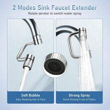 Stainless Steel 1440° Rotatable Faucet Aerator Extension For Effortless All-Angle Control With Dual Spray Modes & Easy Installation For Kitchen & Bathroom Sinks - 1 Pc - View 7