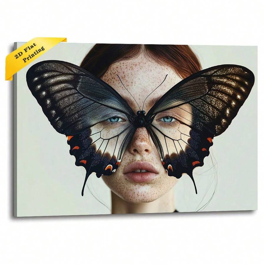 1pc My Eyes Were Covered By Butterflies Poster Modern Canvas Print Framed Wall Art Painting Ready To Hang Office Living Room Home Decor Picture Artwork Decor.Stretched And Framed Ready To Hang.