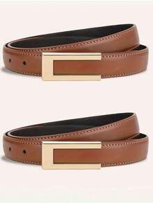 1 件女士简约时尚高档合金材质腰带，纯色优雅腰带配饰适合青年、中年女性佩戴，提升女性气质，U 型手工扣细腰带，搭配经典裤/裙腰带，适合夏季日常办公穿着、学校，适合日常穿着、时尚、青少年、户外、度假、运动、旅行、街头、服装搭配、开学季、万圣节