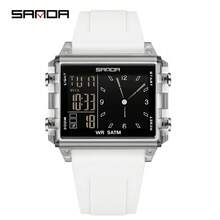 SANDA SANDA Men Women Watch Digital Sport Fashion Wristwatch Top Brand Luxury Multifunction Alarm Date Week Stopwatch EL Light Function Waterproof Electronic LED Original Male Lady Clock Gift 2198
