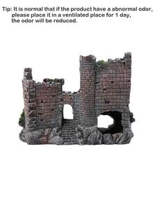 1件复古城堡水族箱装饰品 - 手工树脂鱼缸摆件 - 增添一丝怀旧魅力 - 彩色 - 查看 6