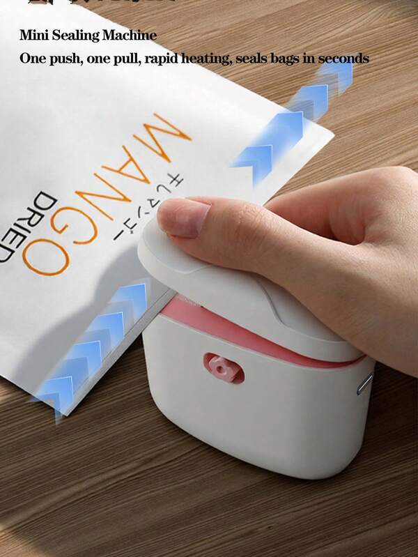 Mini scelleur de sac à collation, scelleur de sac 2-en-1 rechargeable, re-scelleur de sac plastique pour garder les aliments frais, petite machine de scellage, scelleur sous vide thermique, scelleur rechargeable USB, scelleur de conservation des aliments