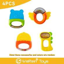 WeRein Juguete de sonajero y dentición para bebé de 1 a 24 meses, sonajero de dentición de silicona suave, sonajero de desarrollo para bebés, adecuado para niños y niñas, regalo para Pascua/Festividades/Cumpleaños/Navidad (color y estilo aleatorios) - Multicolor - Ver 6