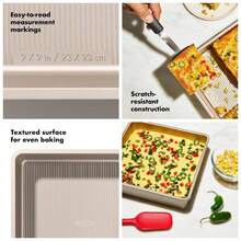 Good Grips Molde metlico antiadherente para pizzas, Muffin Pan, Metlico - Molde cuadrado para tartas de 9 pulgadas - Ver 1