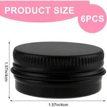 6 Pcs Refillable Aluminum Tin Jars Containers Leak Proof Cosmetic Tin Jar Containers Round Tins Container With Screw Lids Cosmetic, Salves, Lip Balm Or Others, 15mL5 OZ