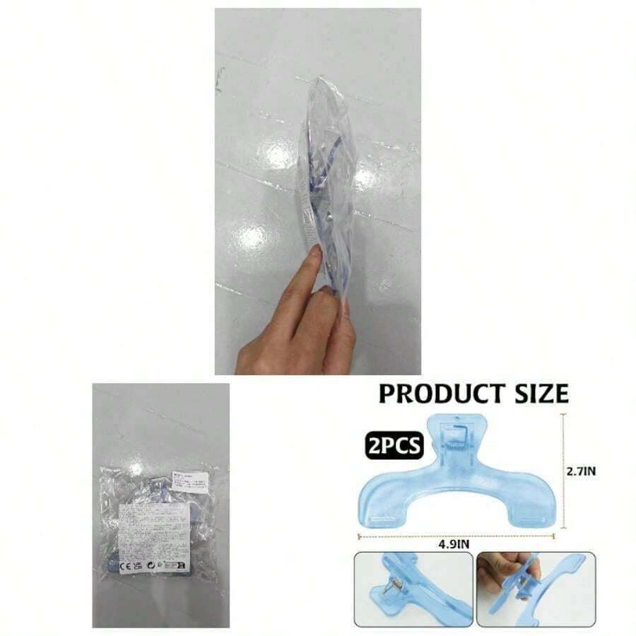2Pcs Strong Book Clip Transparent Blue Book Page Holder Clips, Page Holders Book Reading Opener Accessories, Multifunctional Practical Book Clips Transparent Portable Reading Book Page Holders - Blue - View 1