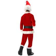 Bộ trang phục ông già Noel, trang phục Giáng sinh cho nam giới cho tiệc Giáng sinh và hoạt động theo chủ đề, chỉ quần áo, không có giày bốt - Đỏ - Xem 4
